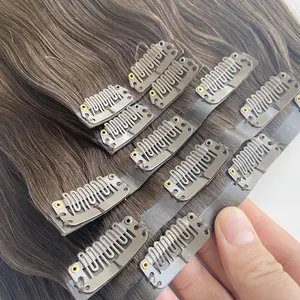 Remy Human Hair Half Wig Invisible Clip-in Hair Extensions For Women Natural Handmade Real Human Hair Extensions