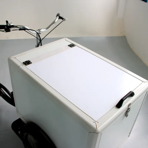 <span class=keywords><strong>Petit</strong></span> chariot commercial de Popsicle de crème glacée 3 roues tricycle de charge avant de crème glacée avec de grandes boîtes de cargaison en plastique à vendre - Product Image 5