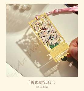 1pc in <b>Bookmarks</b> Fluorescent Impression Series Oil Painting Style Flower Hollow Out Tassel <b>Bookmarks</b> - Product Image 6