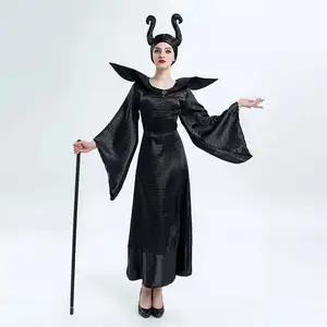 Nieuwe 2022 Idee Vermomming Vrouwen Maleficent Volwassen Kostuum Met Hoorn Hoed SZAC-006