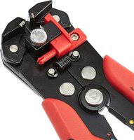 Outil de sertissage professionnel à dénuder auto-ajustable noir/rouge avec poignée en plastique en acier au carbone à prise souple