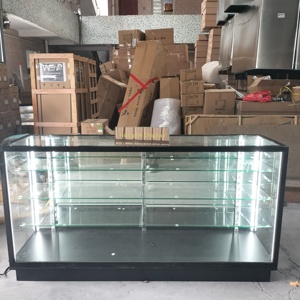 <span class=keywords><strong>Led</strong></span> dải ánh sáng vuông khung nhôm sản phẩm thuốc lá Showcase hiện đại tối giản khói kệ phụ kiện khói Kính trường hợp - Product Image 3