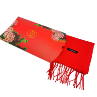 Boîtes rigides festives rouges personnalisées (carton) imprimées en offset pour l'emballage de foulards en soie, de châles et de vêtements
