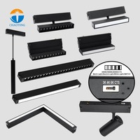 Système de rail magnétique pour éclairage LED SMD de haute qualité, interrupteur DIP, 3 couleurs CCT réglables, projecteur linéaire en aluminium dimmable AC