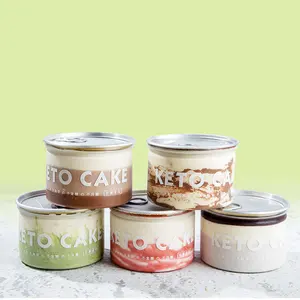 Oem Pet Cake Ice Cream Jar Precio bajo Lata de plástico transparente con tapa superior personalizada de aluminio