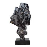 Nouvel Ornement Abstrait en Pierre de Taihu, Résine Transparente, Design Moderne et Simple, Cadeau d'Affaires, Meuble TV de Salon, Gris Fumé, Bois