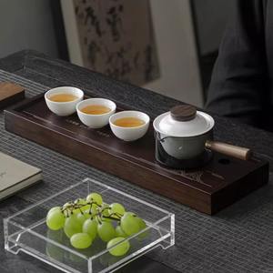 Juego de té de viaje para acampar al aire libre de lujo ligero oveja grasa Jade porcelana blanca mango lateral olla tres tazas regalo de mano juego de té de China - Product Image 3