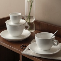 Tasse à espresso en porcelaine blanche Latte Cappuccino Americano Tasse et soucoupe en céramique
