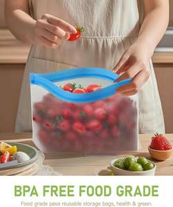 Huamaohengchun 20-Pack Reusable PE Plastic <b>Freezer</b> <b>Bags</b> Dishwasher Safe Leakproof BPA Free Healthy Food Jewelry Storage - Product Image 2