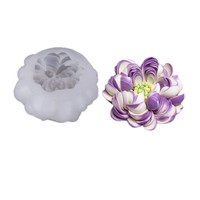 Moule à bougie en silicone motif fleur de renoncule, moules 3D pivoine florale pour décoration de gâteaux, chocolat, bonbons, argile polymère, savon