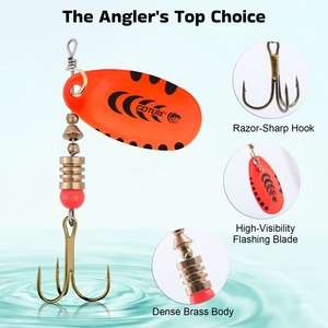 4 pcs/set स्पिनर कोलैडो के साथ मछली पकड़ने का लालच, लंबे कास्टिंग बेस पाइके ट्रेउट के लिए सोनिक कंपन - Product Image 6