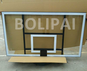 Tabellone da <span class=keywords><strong>Basket</strong></span> Professionale con Telaio in Alluminio e Vetro Temperato, Montaggio a Bulloni - Product Image 5