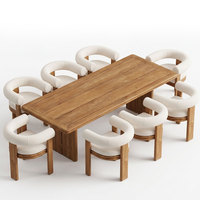 Fauteuil de patio en teck avec coussin rembourré en éponge, résistant à l'eau, pour l'extérieur, idéal pour les hôtels et restaurants modernes