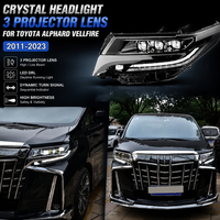Kit de feux arrière LED Plug-and-Play à triple lentille avec boîtier en cristal, sans modification de câblage pour Toyota Alphard / Vellfire (2011-2023)