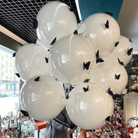 Grand ballon en latex écologique en forme d'orbite avec nœud papillon et carte, imprimé en sérigraphie 3 couleurs pour décoration d'anniversaire pour adultes