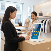 Tablette Android 11 en forme de L de 10,1 pouces pour salon de beauté, réception d'hôtel, système de réservation, NFC/RFID, WiFi, 2 Go + 32 Go