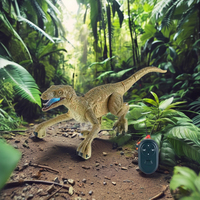 2.4G Kızılötesi Raptor Elektrikli Simülasyon Yürüyen Dinozor Oyuncak, Sesli ve Işıklı Uzaktan Kumandalı Dino Oyuncak RC Hayvan