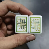 Nouvel ensemble de tuiles de mahjong gravées en acrylique à 4 couches, peintes à la main, motif Green de Masters de Golf Américain, pour divertissement