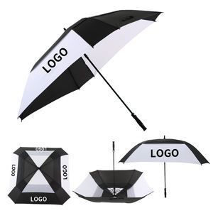 Grand parapluie de golf coupe-vent de 68 pouces avec double auvent et baleines en fibre de verre pour une protection contre le vent fort et la pluie - Product Image 1