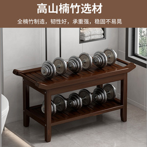 Tabouret de douche en bambou avec rangement multi-niveaux, banc de salle de bain, repose-pieds, siège de salon, design en bois durable - Product Image 3