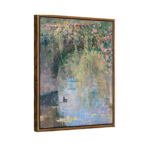 Enmarcado 12x16in Impresionista Paisaje Arte de la pared Vintage Wildflower Pastel Pintura al óleo Imprimir Rústico País francés - Product Image 1