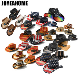 Cappello da Cowboy <span class=keywords><strong>in</strong></span> Paglia Personalizzato con Tesa Larga, Cappello Estivo da Spiaggia per Uomo e <span class=keywords><strong>Donna</strong></span> - Product Image 1