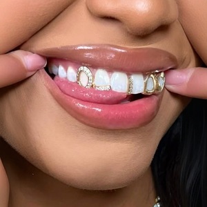 Grillz en or 18 carats Fangya, forme cœur, pour une seule dent, unisexe, à porter au quotidien - Product Image 2