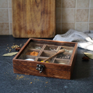 Best Quality Eco-Friendly <b>Wooden</b> Spice <b>Box</b> Set with Spoon Herb <b>Tools</b> Made in India Direct Factory Supply for Kitchen & Hotel Use - Product Image 4