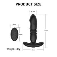 Großhandel Erwachsenen-Silikon-Sexspielzeuge Elektrisch Ferngesteuerter Wasserdichter Analplug Rückkammer-Vibrations-Masturbations-Massagegerät