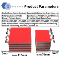 3M 02602 Spons Amplas Basah atau Kering Softback Merah Super Halus 5mm Sedang 114x140mm