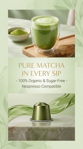 Biodegradable Matcha <b>Pods</b> Eco Friendly Material <b>Coffee</b> Brewer Compatible Organic Green Tea Capsules <b>Private</b> <b>Label</b> OEM - Product Image 4