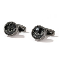 Boutons de manchette en gros pour hommes, boutons de manchette ronds de luxe vintage à motif marbré, boutons de manchette vierges pour hommes