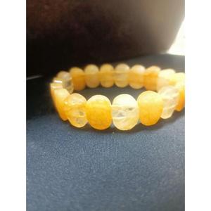 Gemstone Stones Quartzite 16mm Faceted Wide Beads Crystal Stretch Bangle 7.5 Inch handmade bulk product - Product Image 2