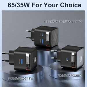 مصنع IBD بيع بالجملة PD 35W Gan كابل قابل للسحب شاحن سريع منفذ مزدوج 2 نوع c EU UK Plug شاحن حائط للهاتف - Product Image 4
