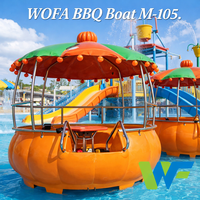Bateau tamponneur électrique à pédales en forme de citrouille pour parc aquatique, 6-8 personnes, avec barbecue intégré, personnalisable, en matériau PPR, modèle M-105