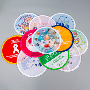 Éventail rond pliable personnalisé imprimé par sublimation, disque volant en nylon flexible pour la promotion estivale, <span class=keywords><strong>film</strong></span> plastique - Product Image 3