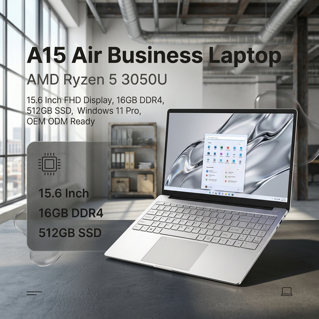 Enterprise Laptop Notebook Computer AMD Ryzen 5 3500U 15 6 Inch 16GB RAM 512GB SSD Windows 11 Office OEM ODM Factory Global Bulk