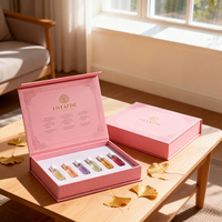 Boîte d'emballage écologique pour échantillons de parfum de voyage avec fermeture magnétique, design rigide laminé mat pour les marques de cosmétiques