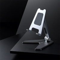 Supports ergonomiques pour tablette en alliage d'aluminium de qualité supérieure, réglables à plusieurs angles, pliables, universels, noirs, pour téléphone, pour la maison et le bureau