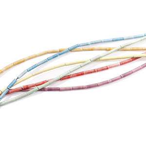 Proveedor mayorista 2*8 cuentas de piedra de óxido de anión natural con forma de tubo de color macarrón arcoíris para hacer collar de joyería - Product Image 3