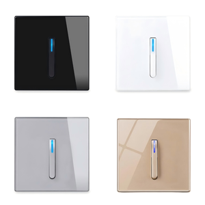 לוח זכוכית מפתח פסנתר כפתור קיר מתג הוביל אירופאי 16a שקע רטרו togle 16a שקע רטרו toggle 110-250v - Product Image 1