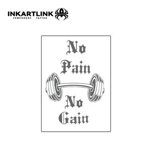 Tato Semi Permanen Tahan Lama 2 Minggu, Motif Jus Buah Alami Tahan Air, Kutipan Fitness Barbell No <span class=keywords><strong>Pain</strong></span> No Gain - Product Image 3