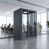 UNIBOOTH Cabine de réunion insonorisée 30 dB ISO 23351 Classe A, ignifuge ASTM-E84 (30-45 min), installation rapide, pour bureau à domicile, OEM ODM