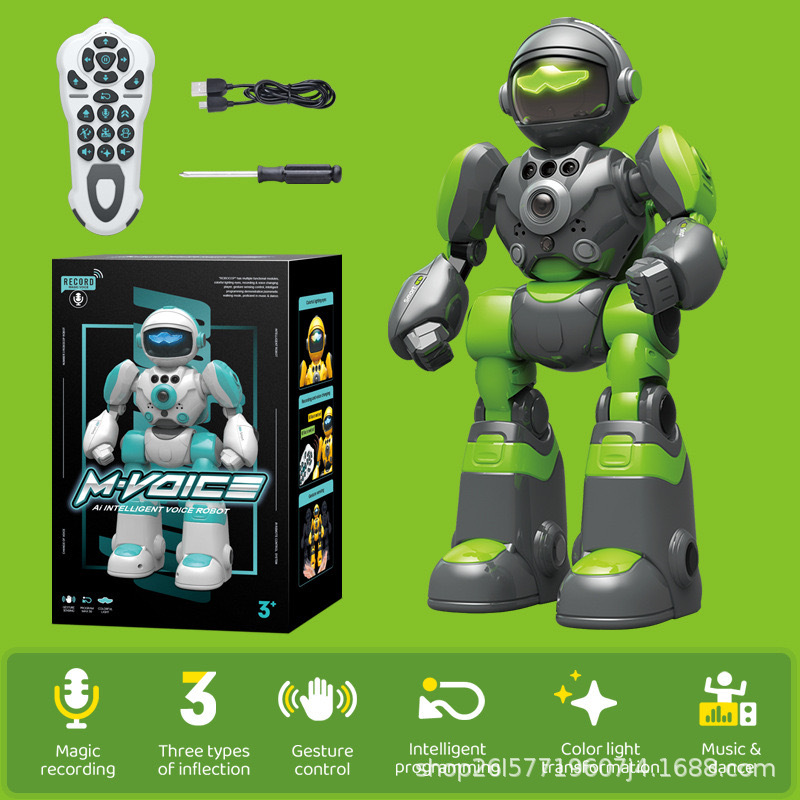robot caballero galaxia verde inglés, programación+grabación+ges