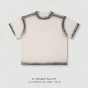 Camisetas de Manga Corta para Hombre, Estilo Vintage Americano, 250 g/m², Lavado Monkey, Desgastadas, Extra Grandes, al por Mayor - Product Image 3