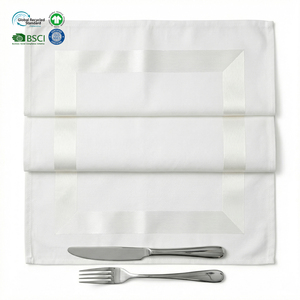 Servilletas de satén de algodón blancas, gruesas y absorbentes, de 18x18 pulgadas, lavables, para hoteles y servicios de catering de primera calidad. - Product Image 1