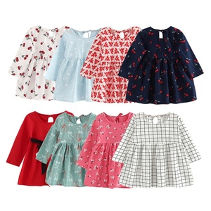 Filles d'été Robes Enfants Plaid Élégant-Princesse Robe Bébé Fille Fleur Imprimé Robe 2 3 4 5 6 7 Ans Enfants Automne Vêtements - Product Image 1