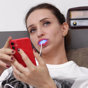 IVISMILE kablolu diş beyazlatma kiti LED ışık jel kalem ev kullanımı ile telefon beyazlatmak makinesi ile bağlayın - Product Image 6
