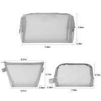 Pochette cosmétique en nylon à fermeture éclair, légère, transparente, pour voyage, avec logo personnalisé, organiseur de toilette