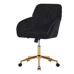 Silla de Oficina Moderna Ajustable de Tela, Silla Giratoria Ergonómica con Base de Metal, Diseño Ecológico para Uso en el Hogar y Dormitorio - Product Image 4